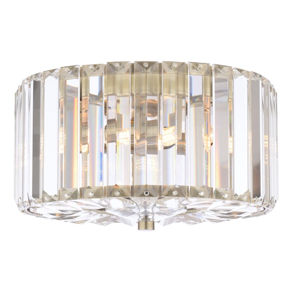 (image for) Laura Ashley Fernhurst Small 3 Light Flush Crystal and Antique Brass